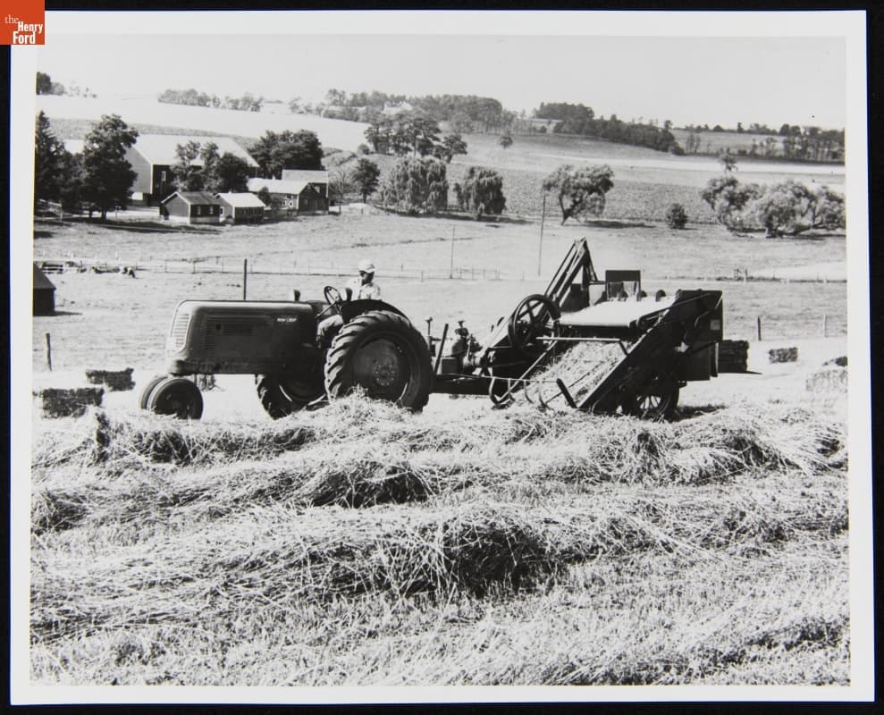 1943 New Holland Automatic Pick-Up Baler in Use
