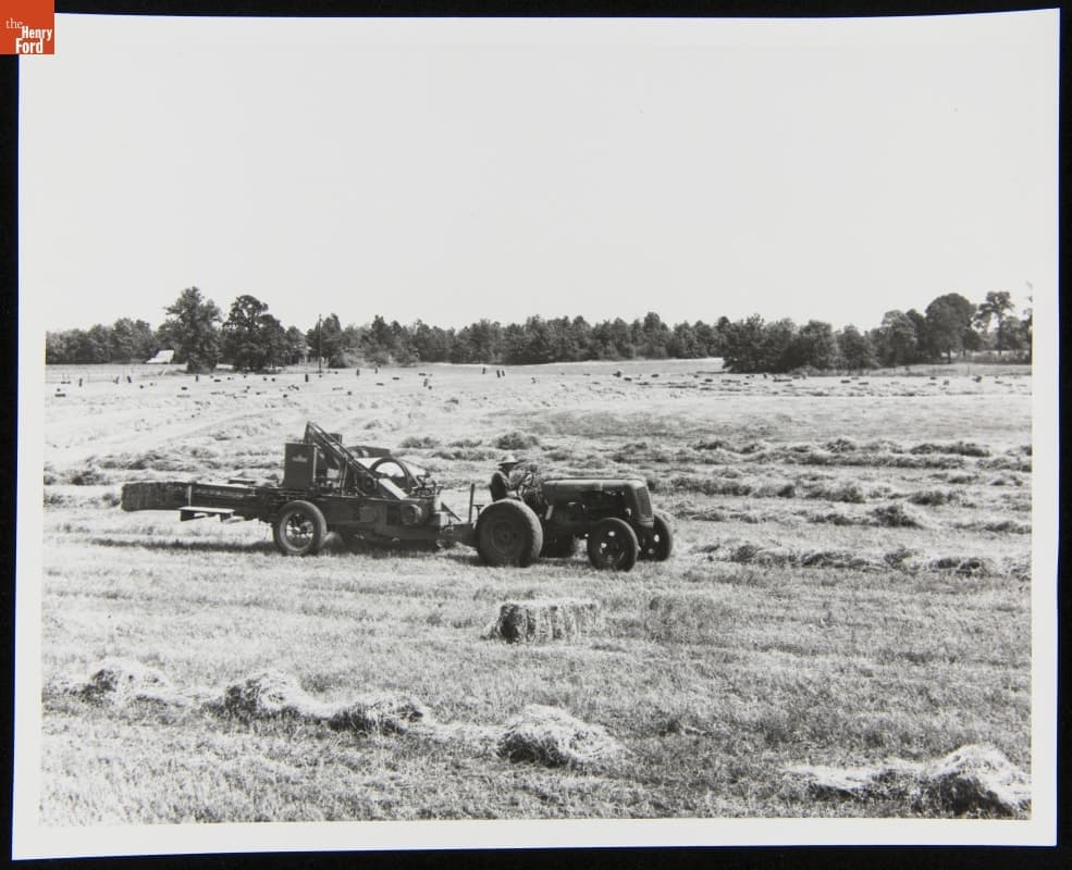 1943 New Holland Automatic Pick-Up Baler in Use