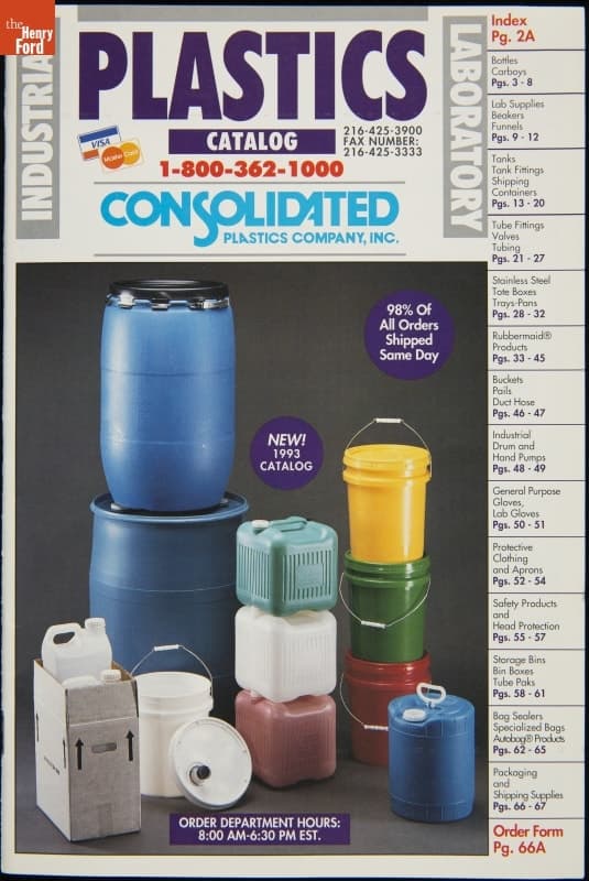 Consolidated Plastics Company Catalog, "Industrial and Laboratory Plastics," 1993