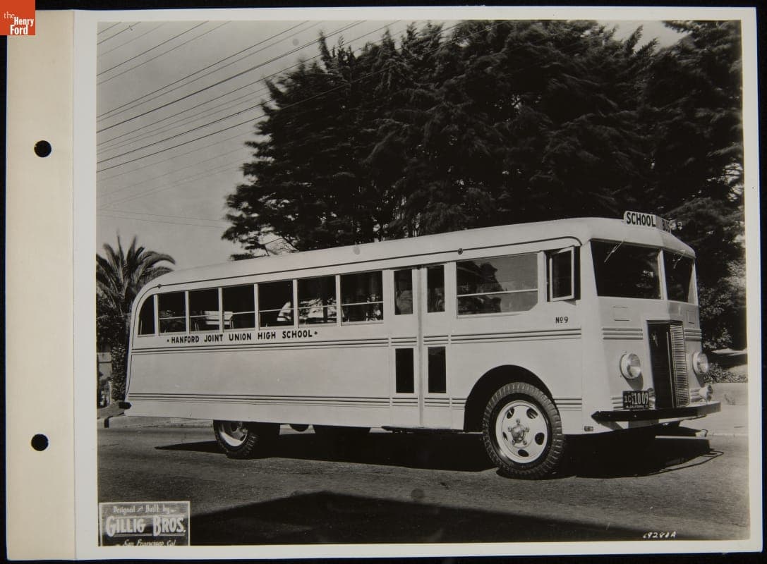 Ford V-8 School Bus Used by Hanford Joint Union High School, November 1937