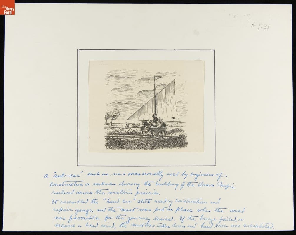 A Sail-Car for Use on the Railroad, circa 1885