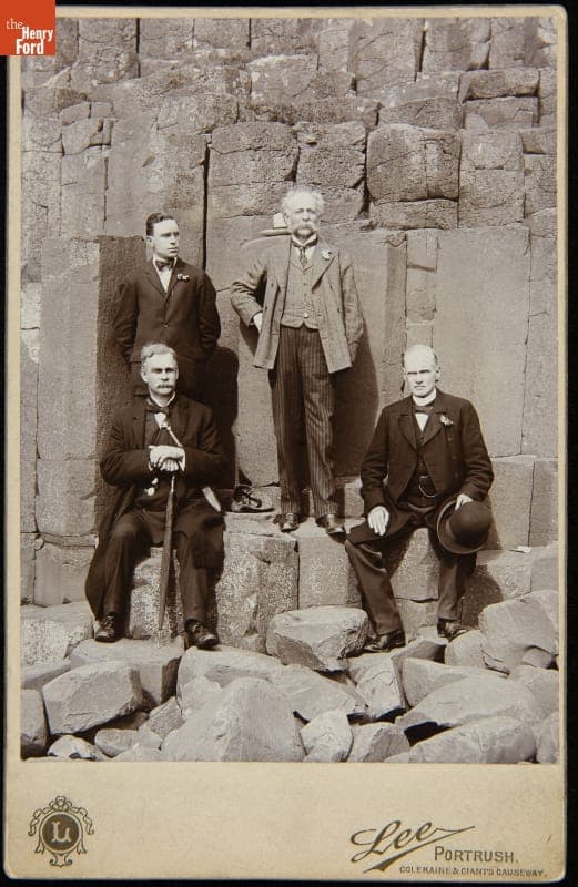 H. J. Heinz with Congressman Charles Littlefield, Dr. E. M. Wood and C. S. Heinz at Giant's Causeway, July 31, 1905