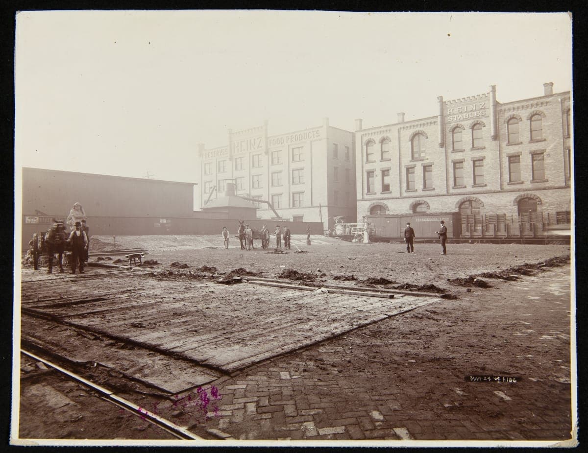 Yard Area outside of Stables and Preserves Building of Main Plant, H. J. Heinz Company, Pittsburgh, Pennsylvania, March 24, 1904