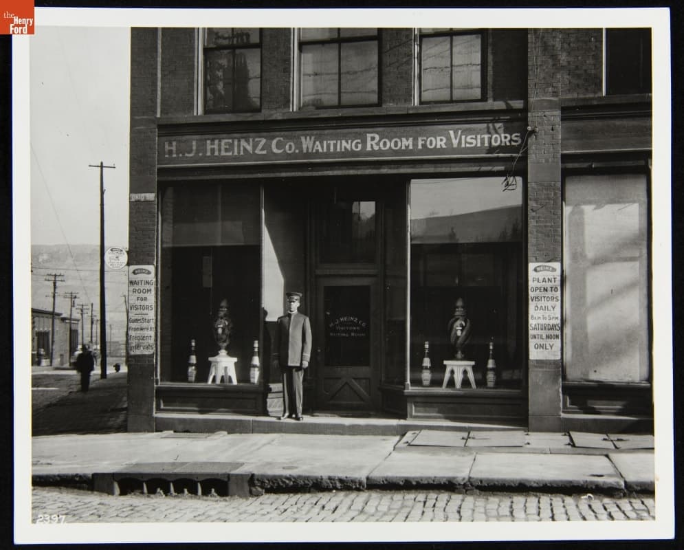 Entrance to Visitor Waiting Room with Doorman, H. J. Heinz Company, Pittsburgh, Pennsylvania, 1909