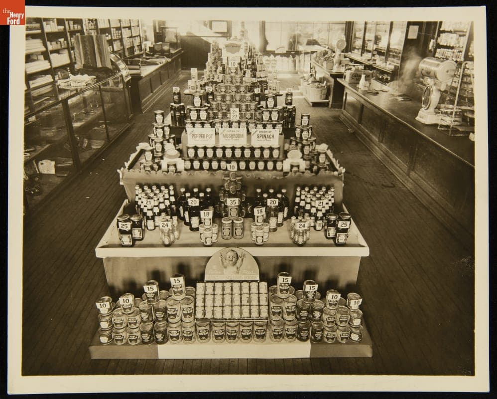 Grocery Store Floor Display of Heinz Products and Baby Food, circa 1930