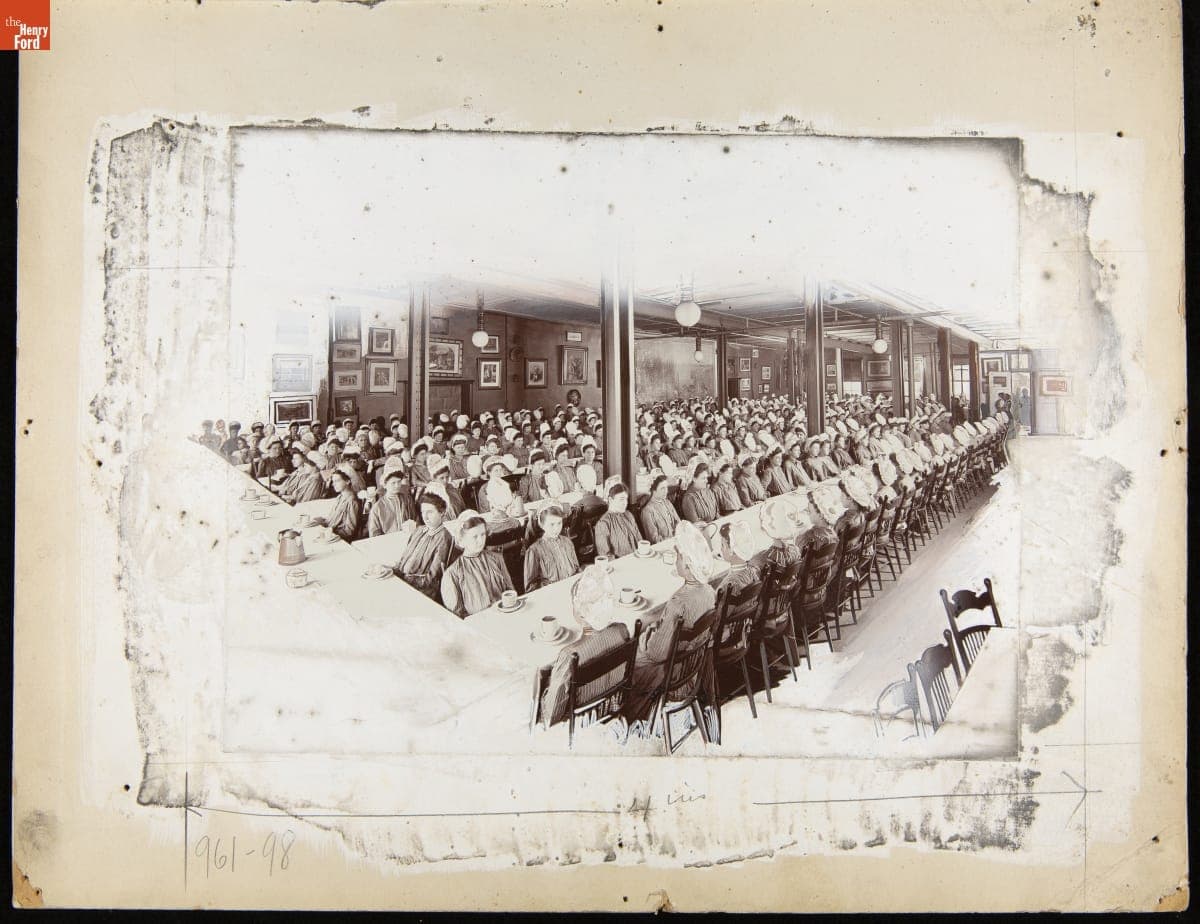 Advertising Layout Photograph Showing the Heinz Employee Cafeteria, November 25, 1907