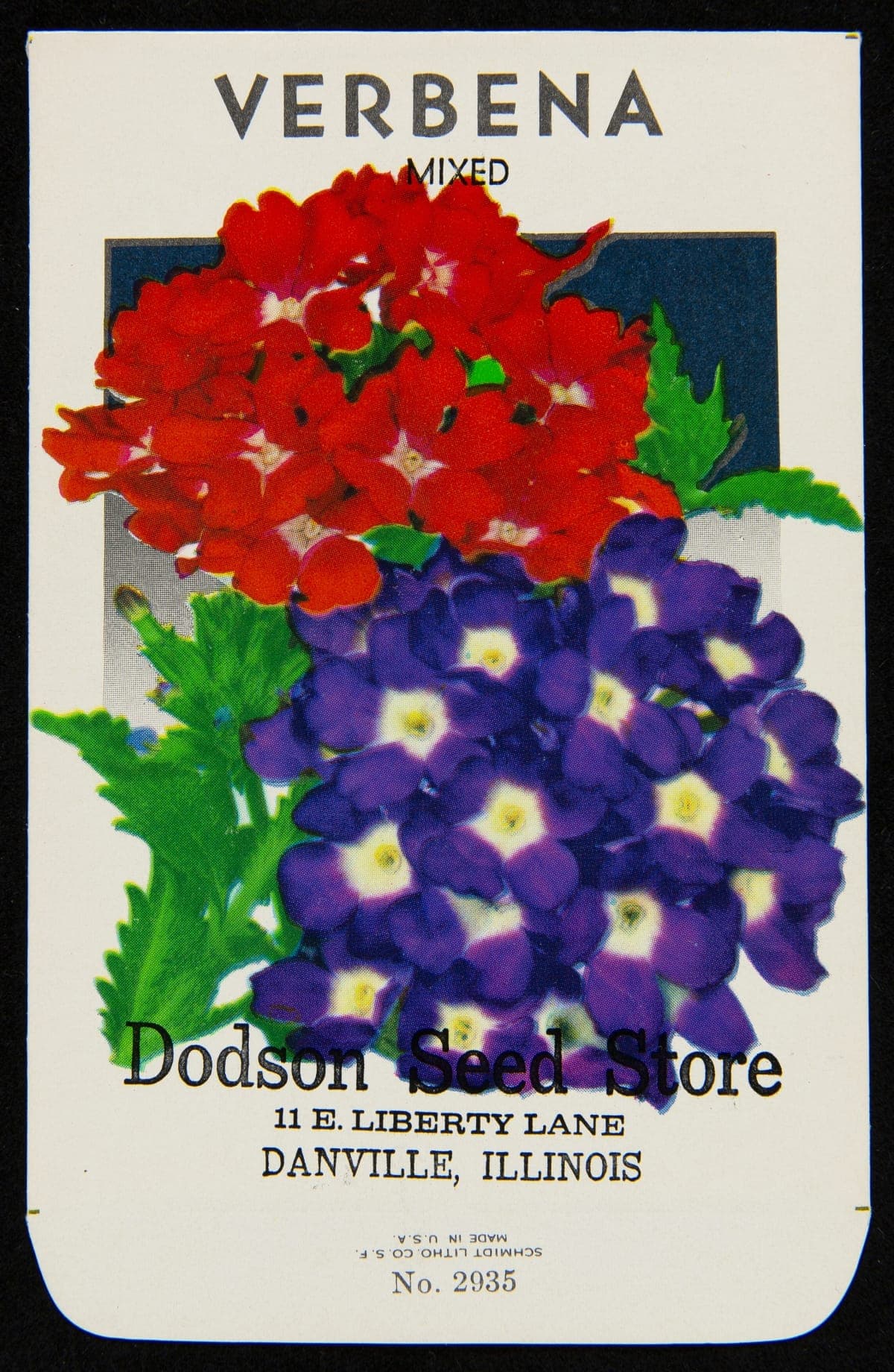 Dodson Seed Store "Verbena" Seed Packet, 1966-1983