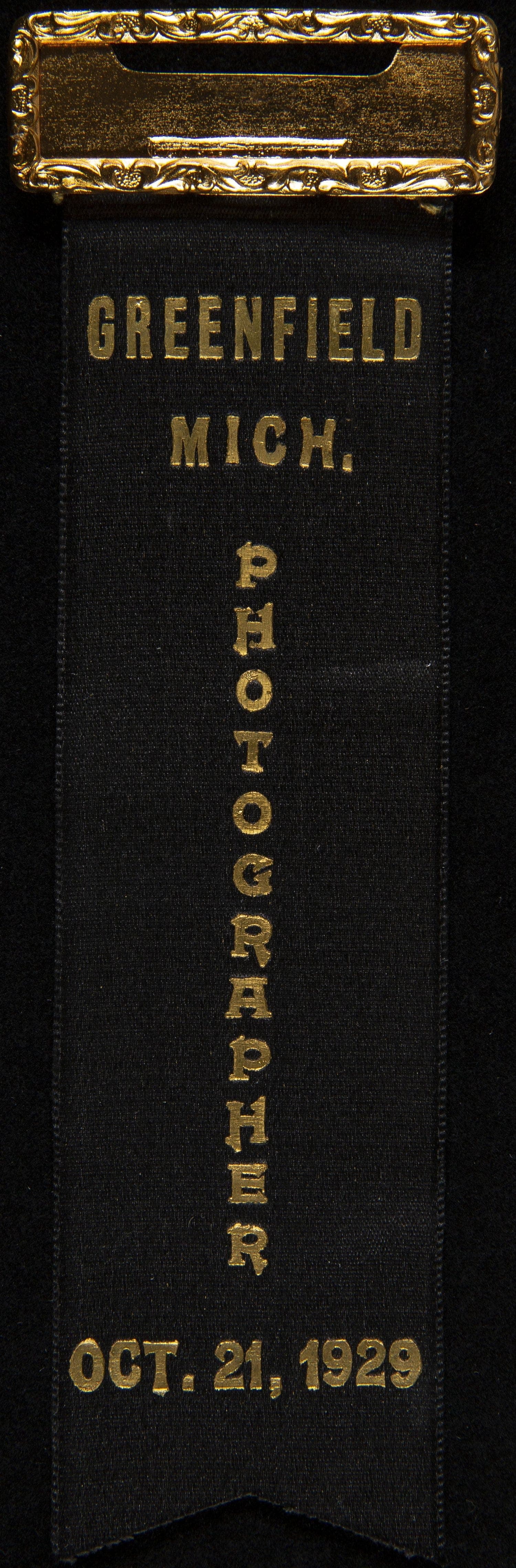 "Light's Golden Jubilee" Photographer Badge, 1929