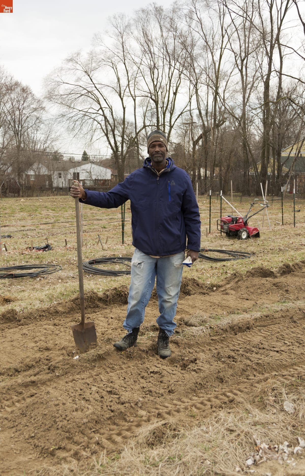 Melvin Parson Gardening during the Entrepreneurship Interview