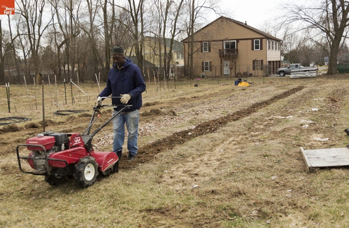 Melvin Parson Gardening during the Entrepreneurship Interview