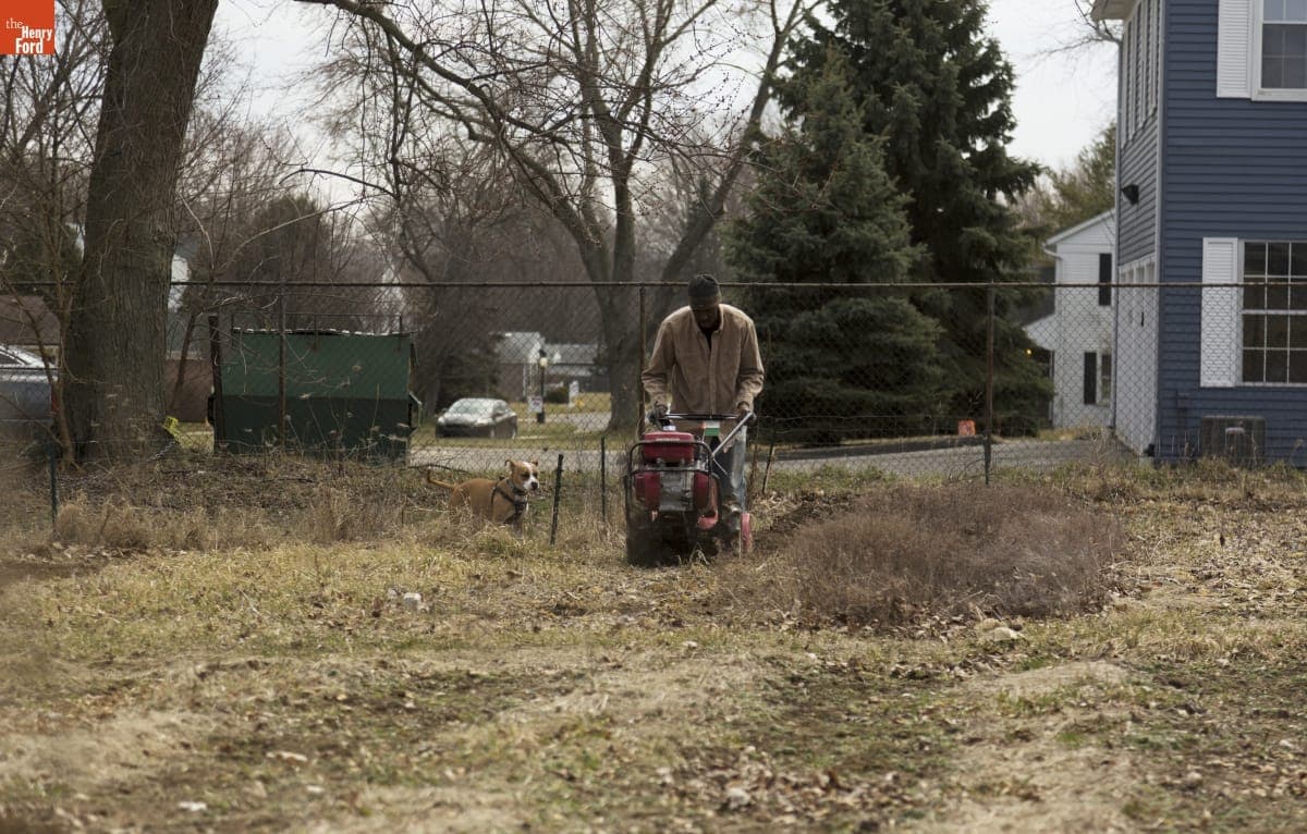 Melvin Parson Gardening during the Entrepreneurship Interview