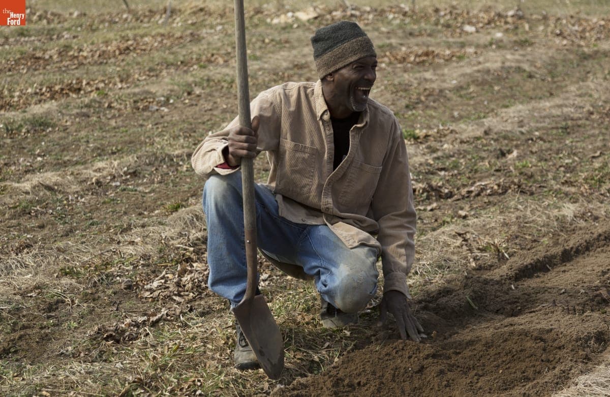 Melvin Parson Gardening during the Entrepreneurship Interview