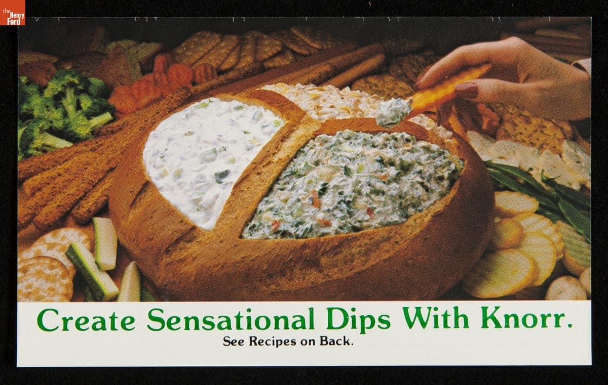 Recipe Card, "Create Sensational Dips with Knorr," 1986