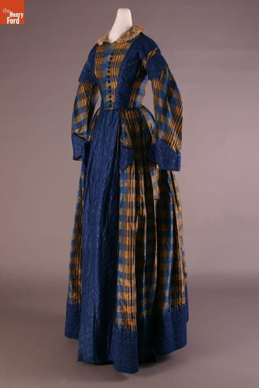 Plaid Silk Dress, circa 1860