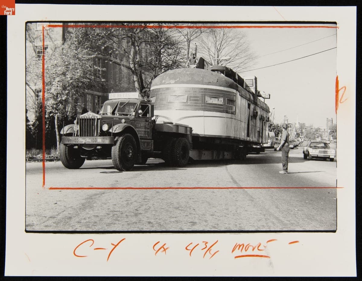 Modern Diner Moving from Dexter Street to East Avenue, Pawtucket, Rhode Island, October 26, 1984