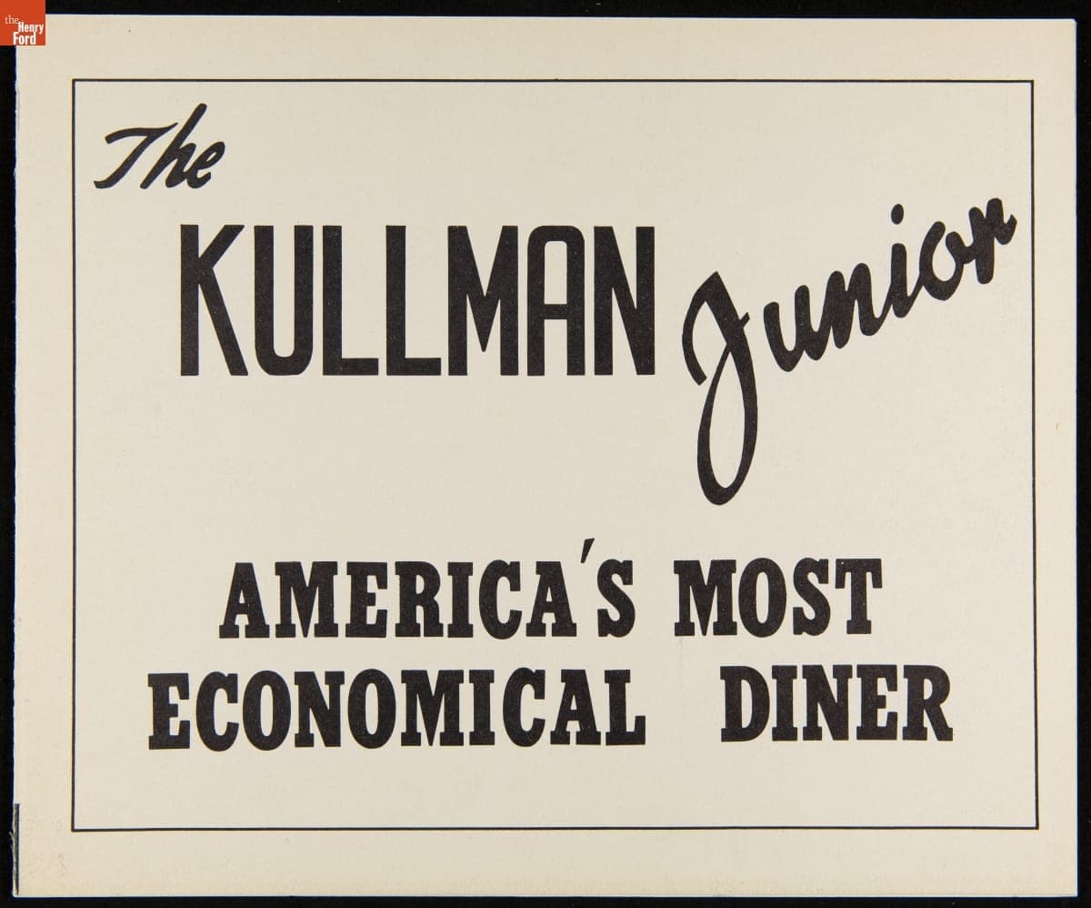 Kullman Dining Car Company Brochure, "The Kullman Junior: America's Most Economical Diner," 1946-1950