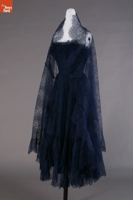 Evening Dress and Stole, Worn by Elizabeth Parke Firestone, 1951-1952