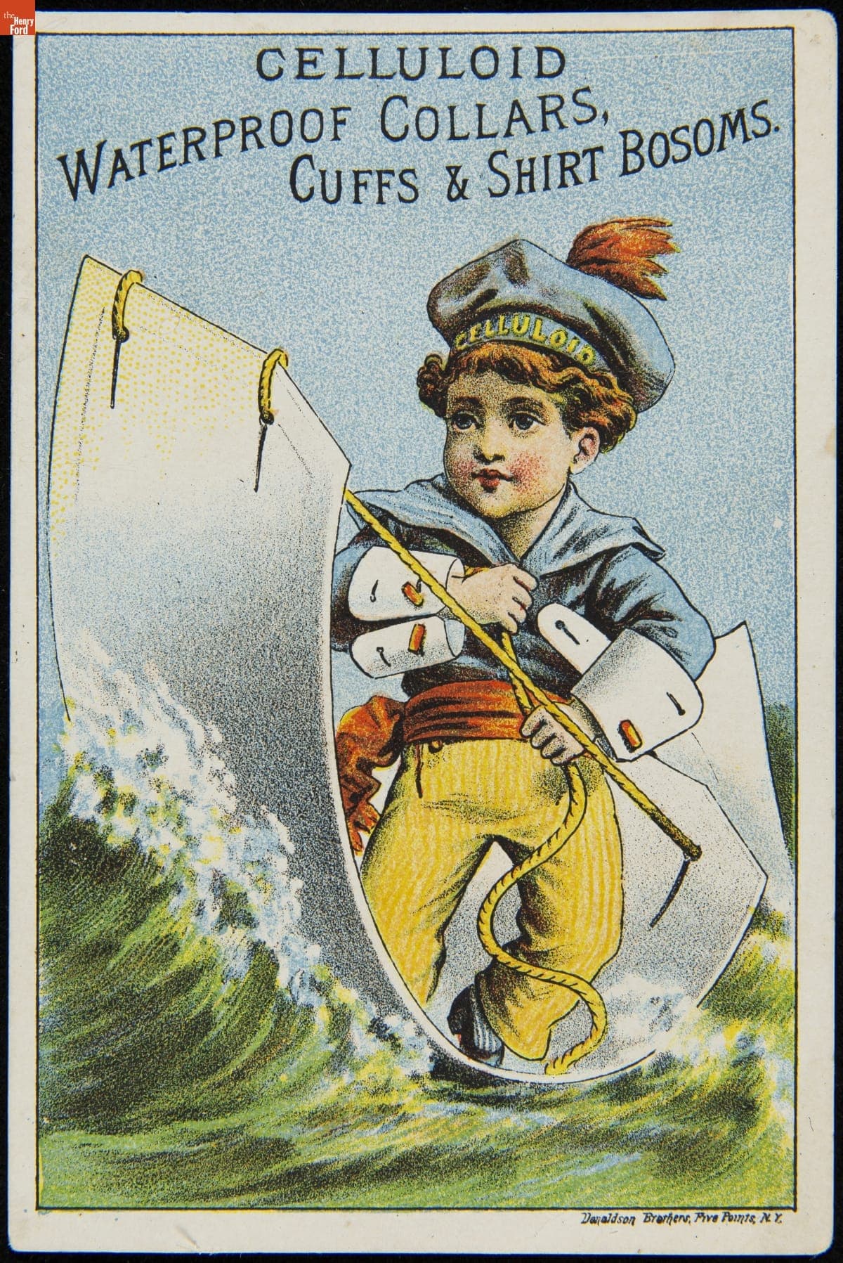 Trade Card for Celluloid Waterproof Collars, Cuffs & Shirt Bosoms, 1870-1895