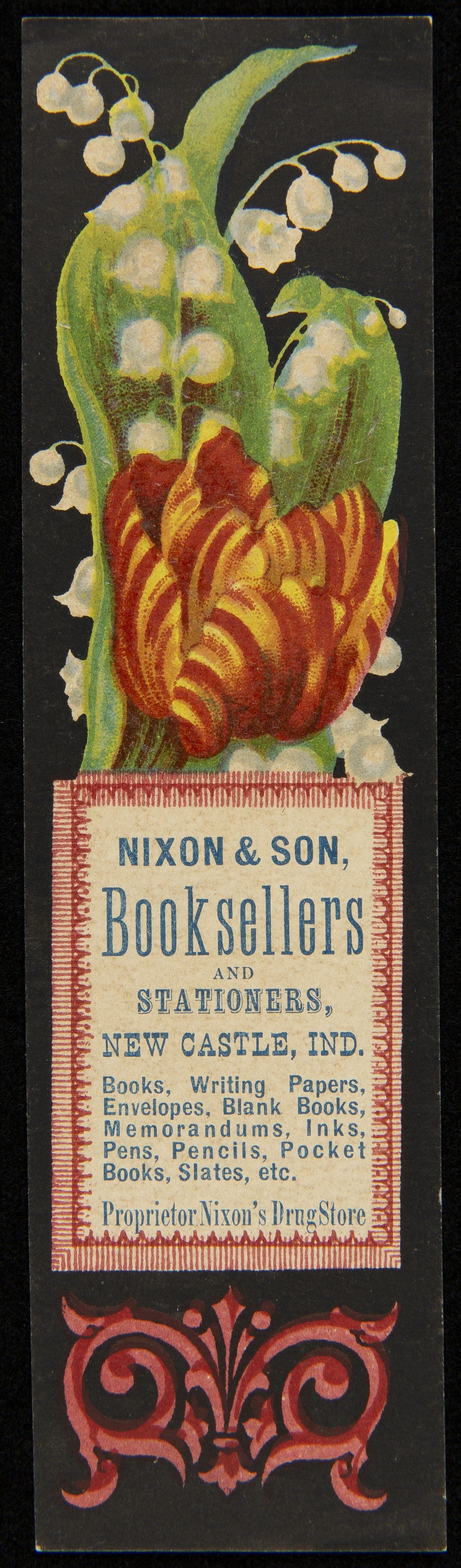 Trade Card for Nixon & Son's Booksellers and Stationers, 1880-1900