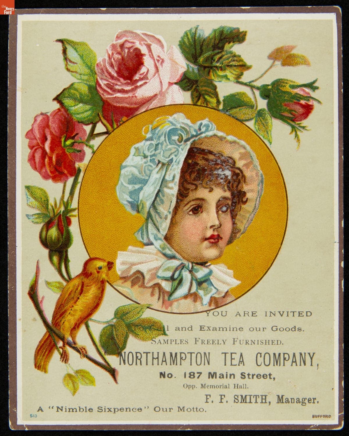 Trade Card for the Northampton Tea Company, 1880-1900