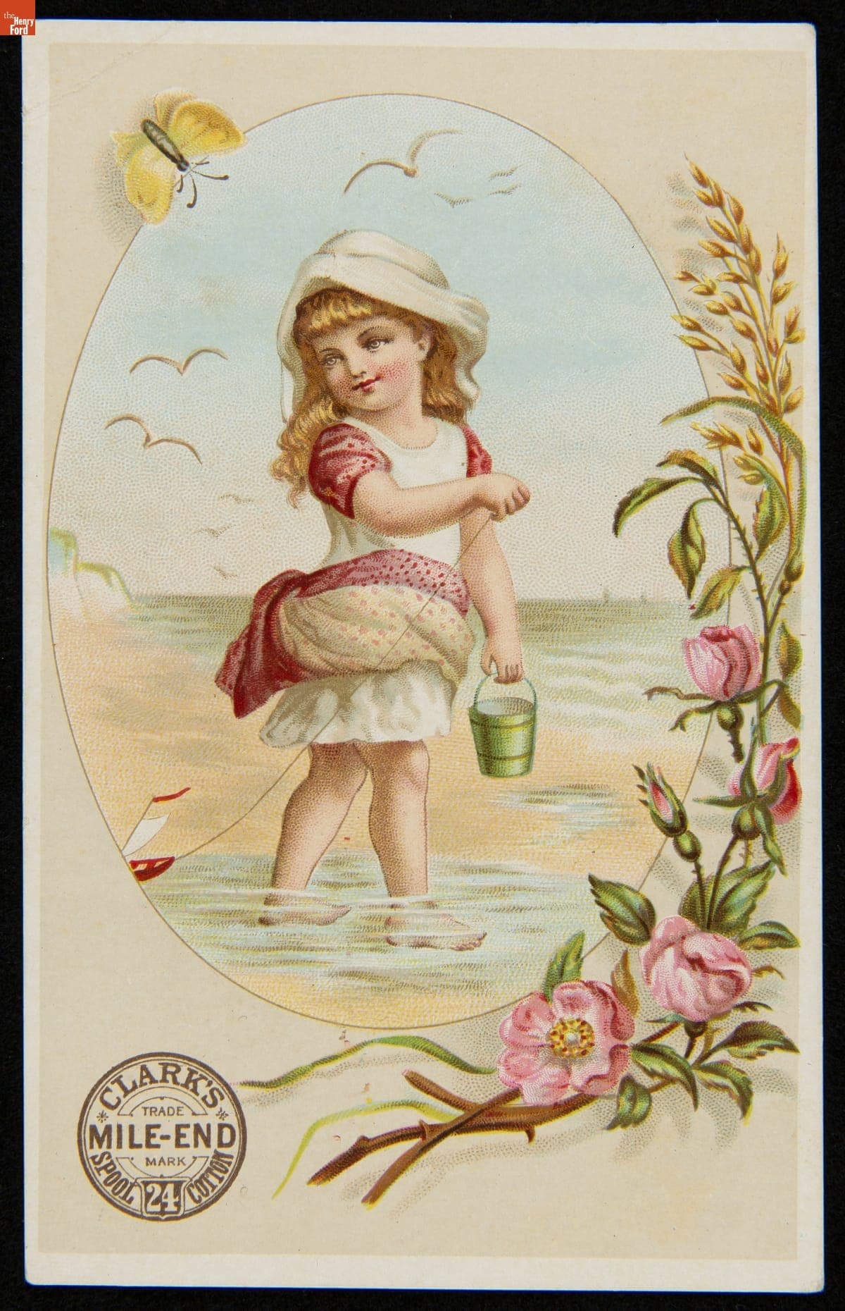 Trade Card for Clark's Mile-End Spool Cotton, Clark's O.N.T., 1880-1890