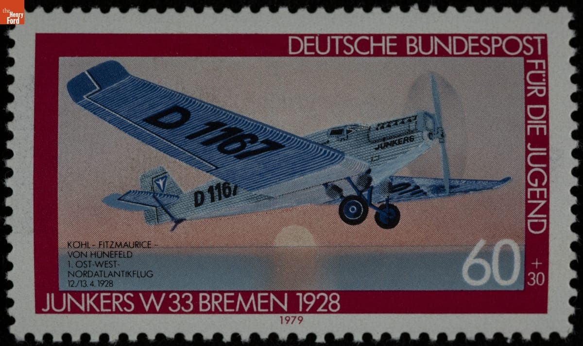 Commemorative Postage Stamp for the 50th Anniversary of the 1928 "Bremen" Transatlantic Flight