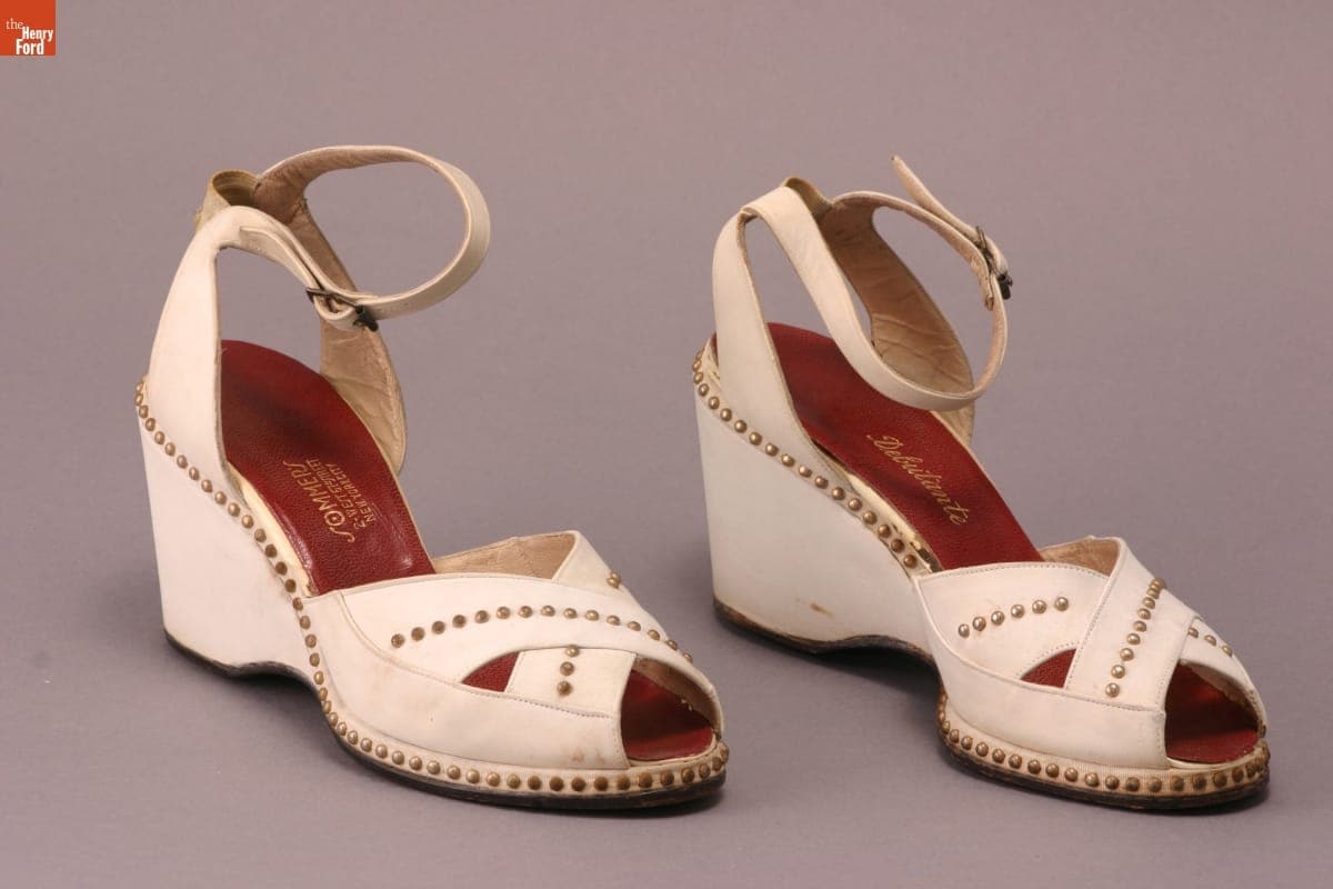 Wedge Sandals, Worn by Elizabeth Parke Firestone, 1938-1948