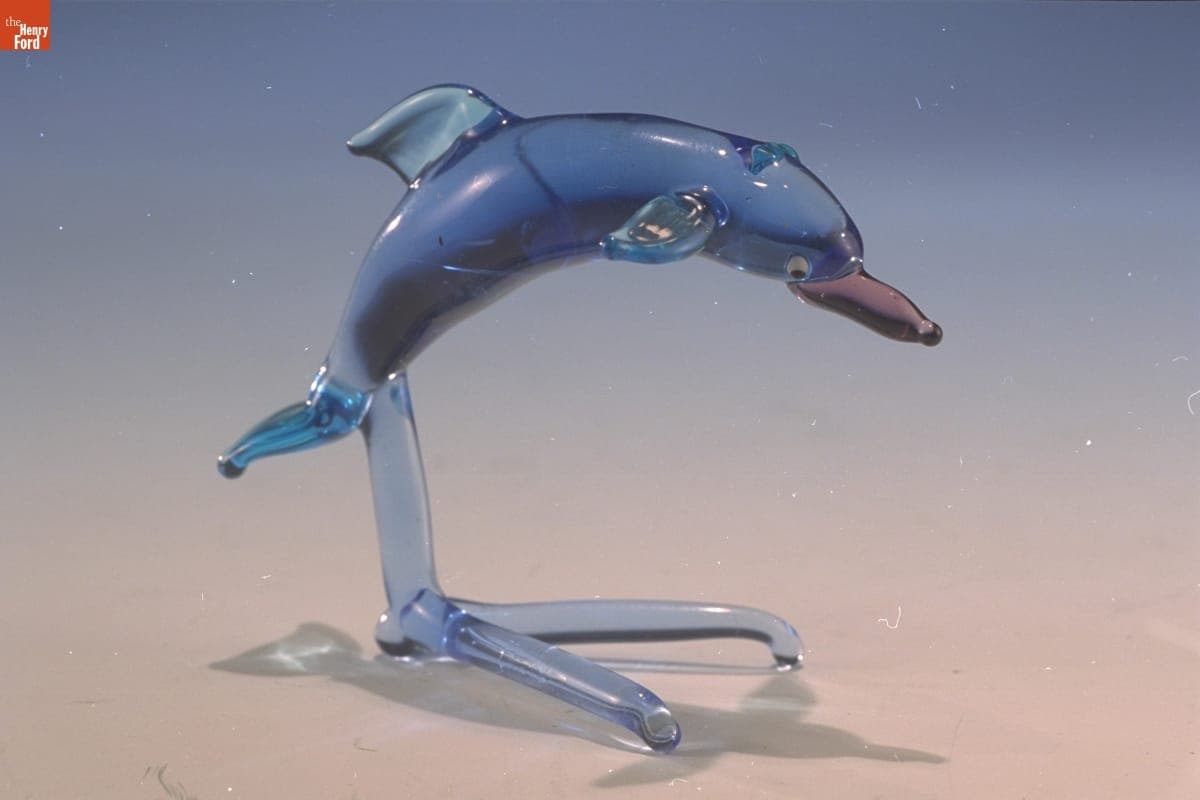 Miniature Glass Figure, Dolphin, 1955-1985