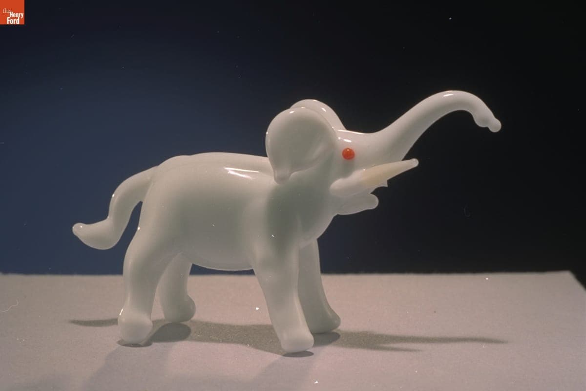 Miniature Glass Figure, Elephant, 1955-1985