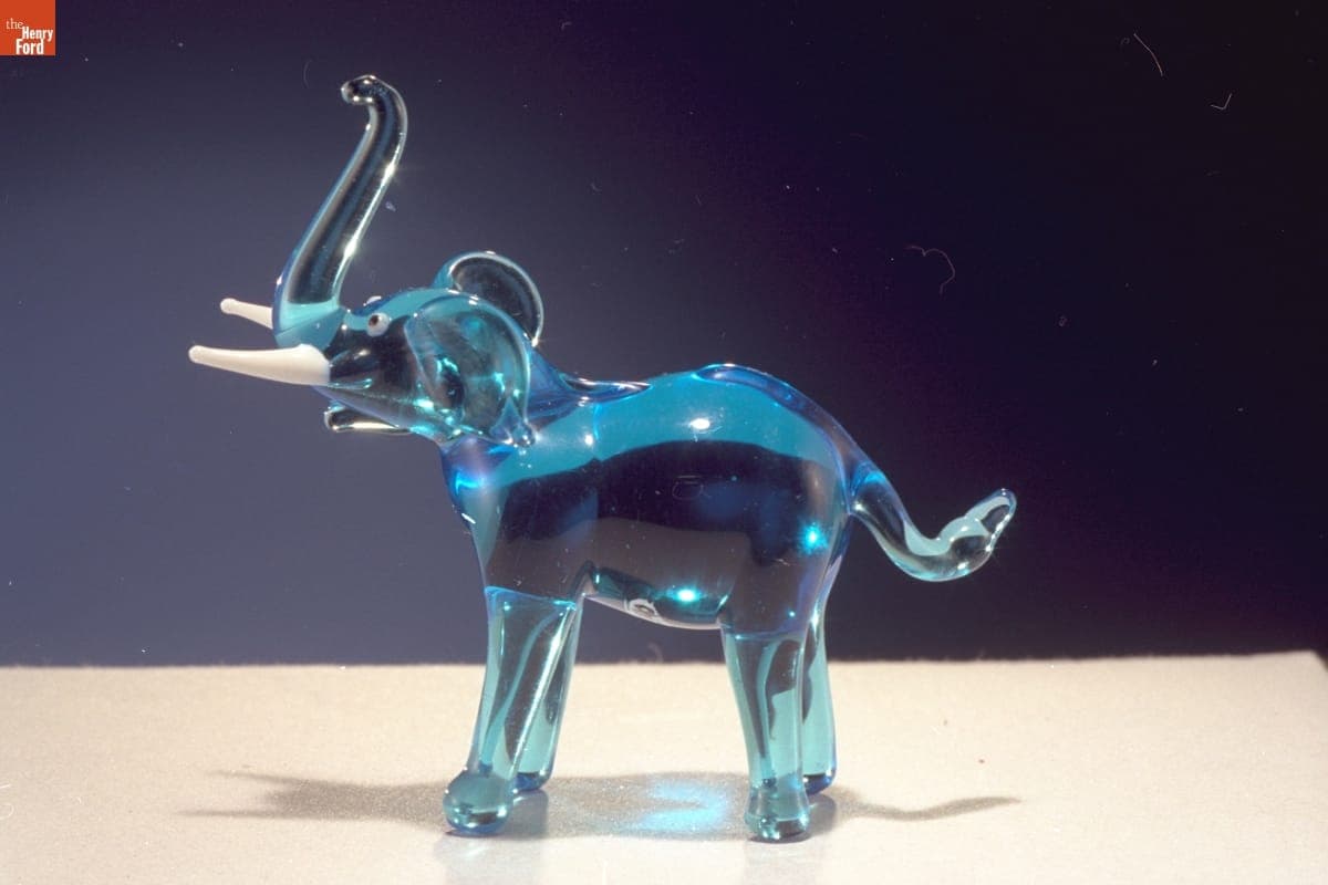Miniature Glass Figure, Elephant, 1955-1985