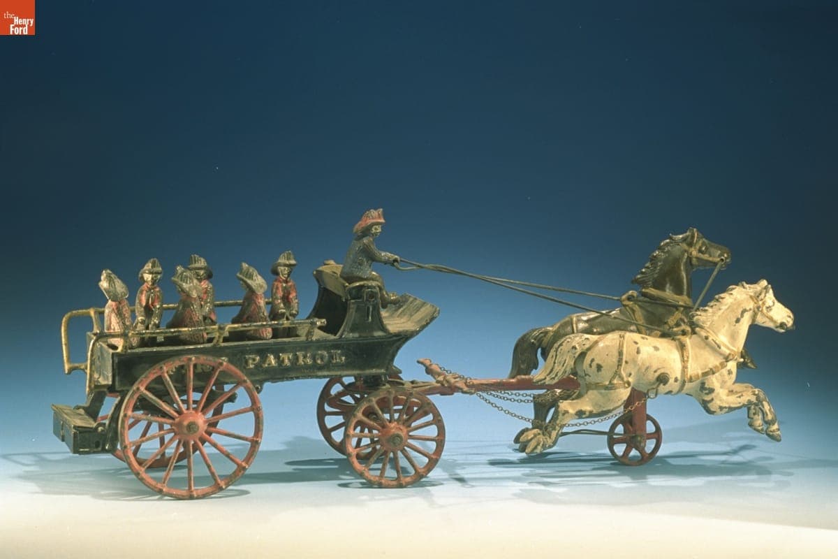Toy Horse Drawn Fire Patrol Wagon, 1890-1910