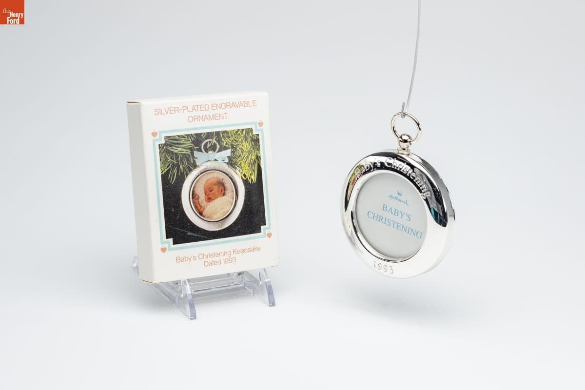 Hallmark "Baby's Christening Keepsake Frame" Christmas Ornament, 1993