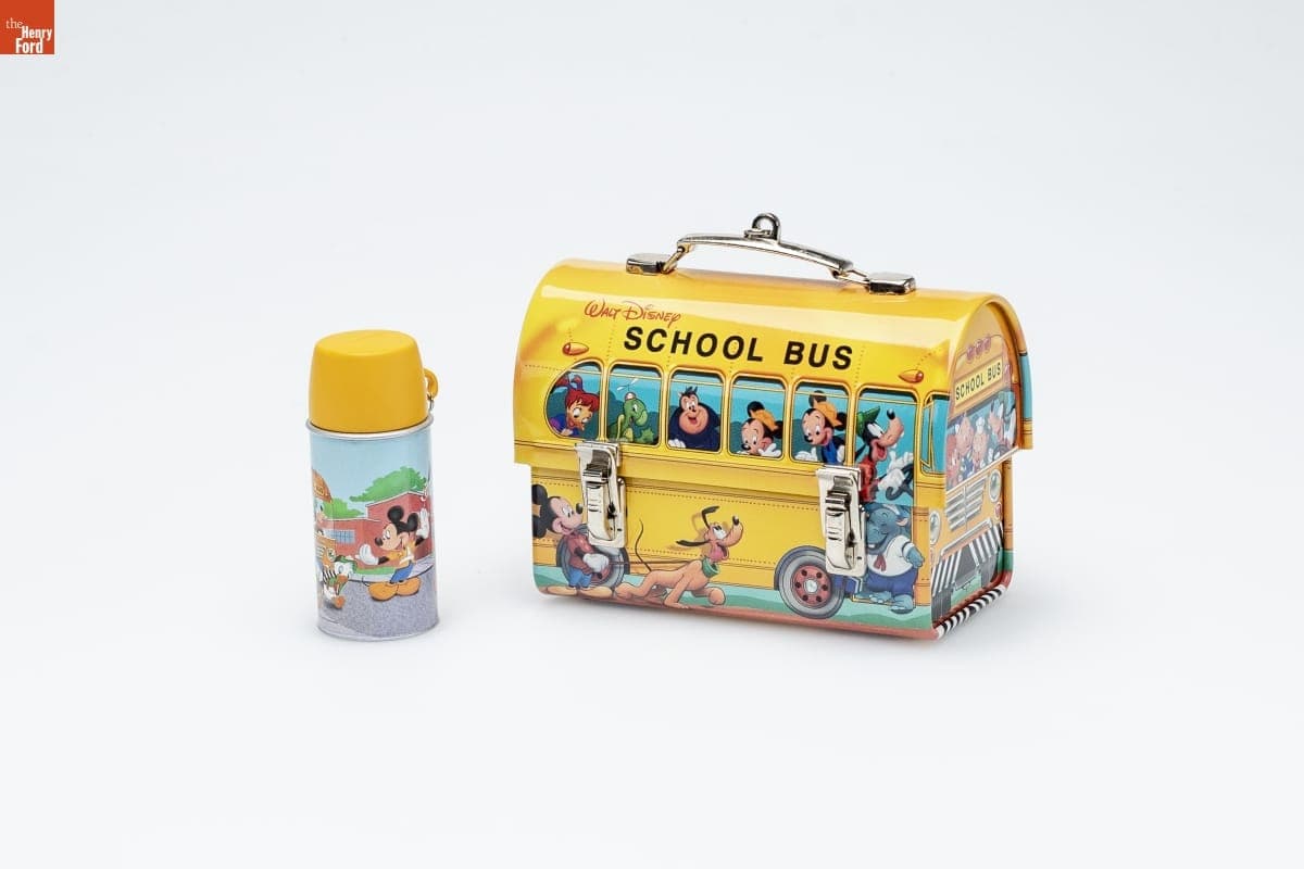 Hallmark "Disney School Bus Lunchbox Set" Christmas Ornaments, 2001