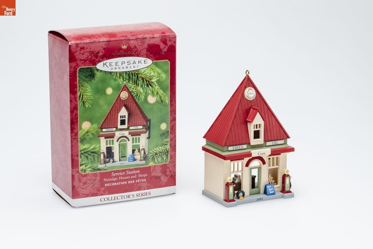 Hallmark "Nostalgic Houses and Shops Series: Service Station" Christmas Ornament, 2001