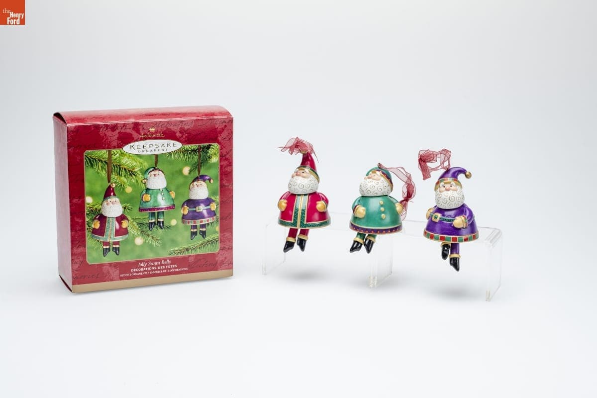Hallmark "Jolly Santa Bells" Christmas Ornaments, 2001