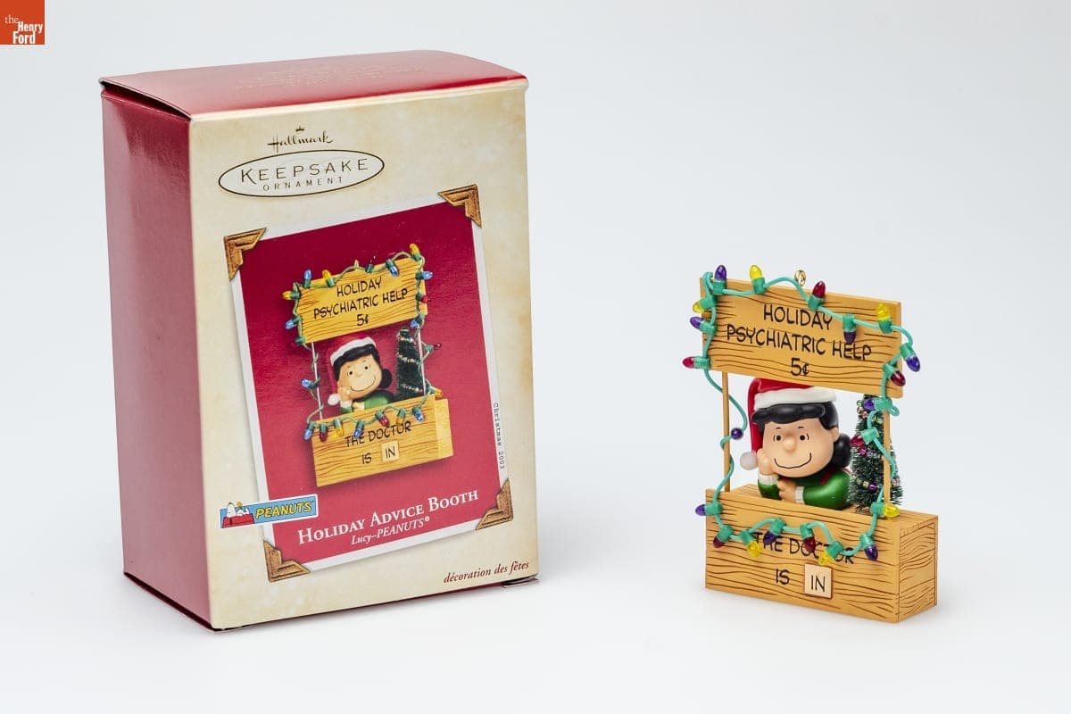 Hallmark "PEANUTS Lucy: Holiday Advice Booth" Christmas Ornament, 2003