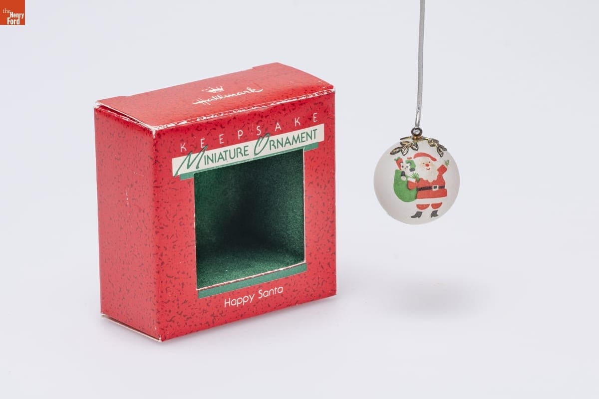 Hallmark "Happy Santa" Miniature Christmas Ornament, 1988