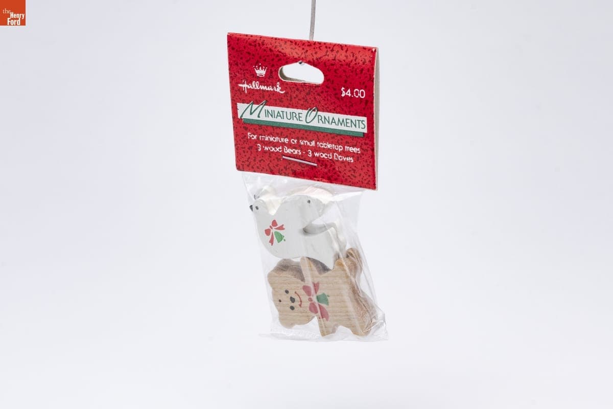 Hallmark "Bears and Doves" Miniature Christmas Ornaments, 1988