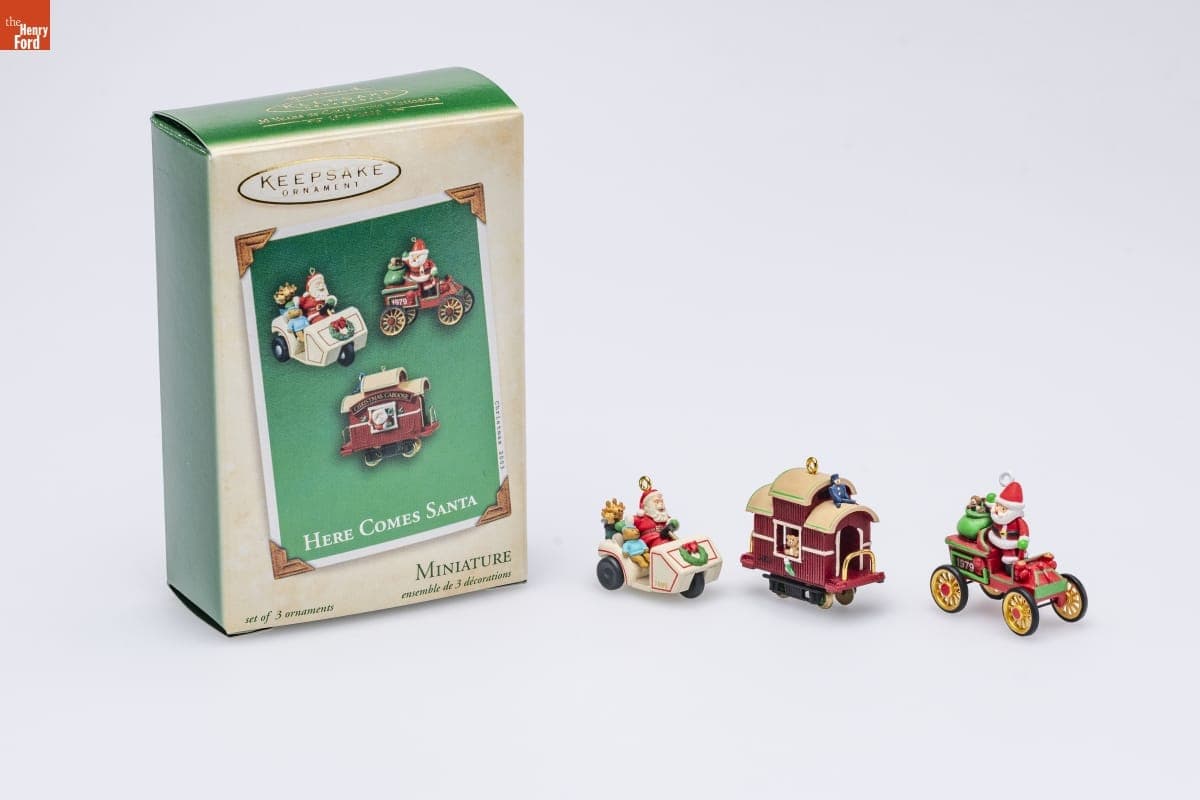 Hallmark "Here Comes Santa" Miniature Christmas Ornaments, 2003
