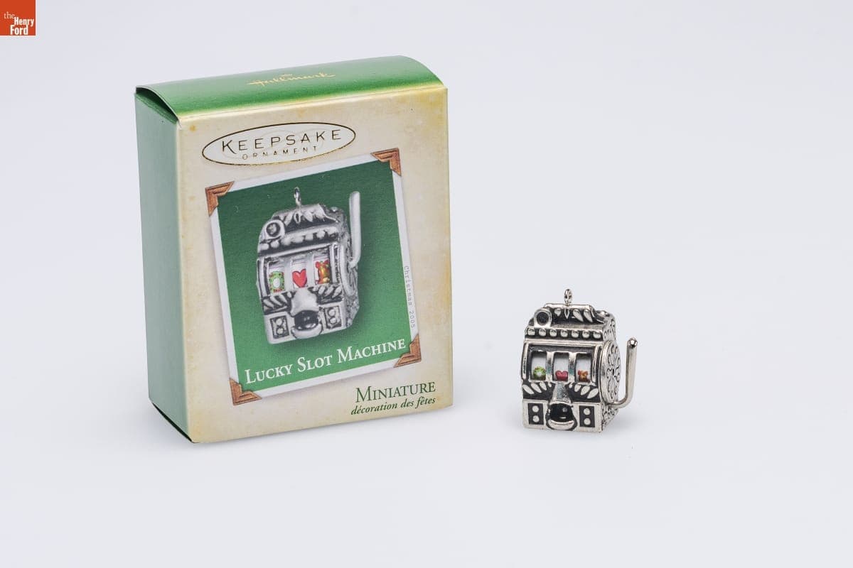 Hallmark "Lucky Slot Machine" Miniature Christmas Ornament, 2005