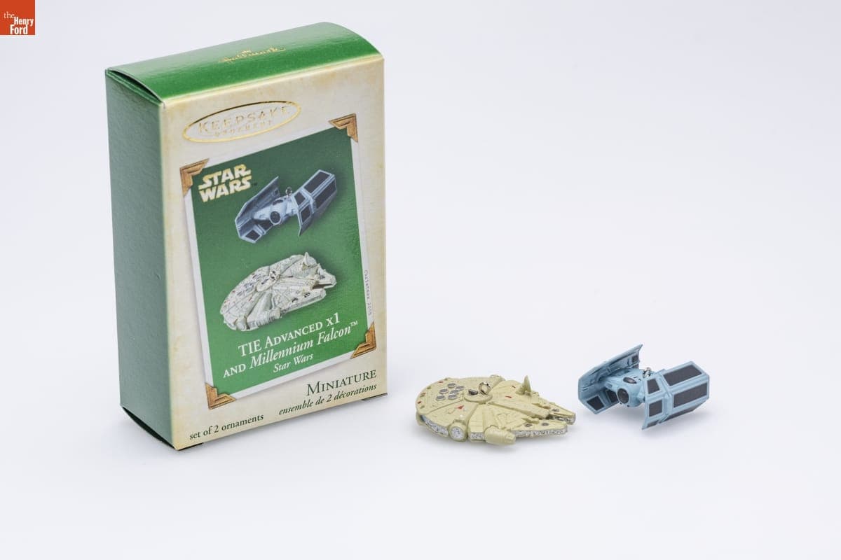 Hallmark "Star Wars: TIE Advanced x1 and Millennium Falcon" Miniature Christmas Ornaments, 2005