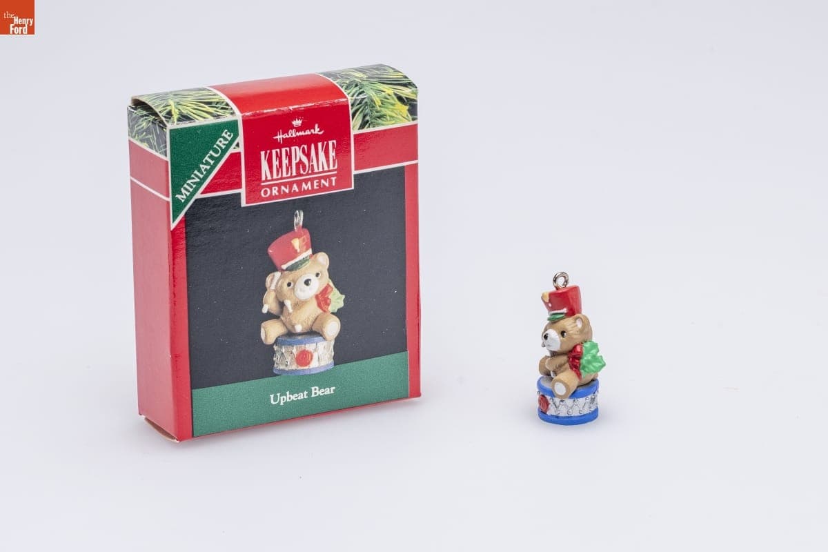 Hallmark "Upbeat Bear" Miniature Christmas Ornament, 1991