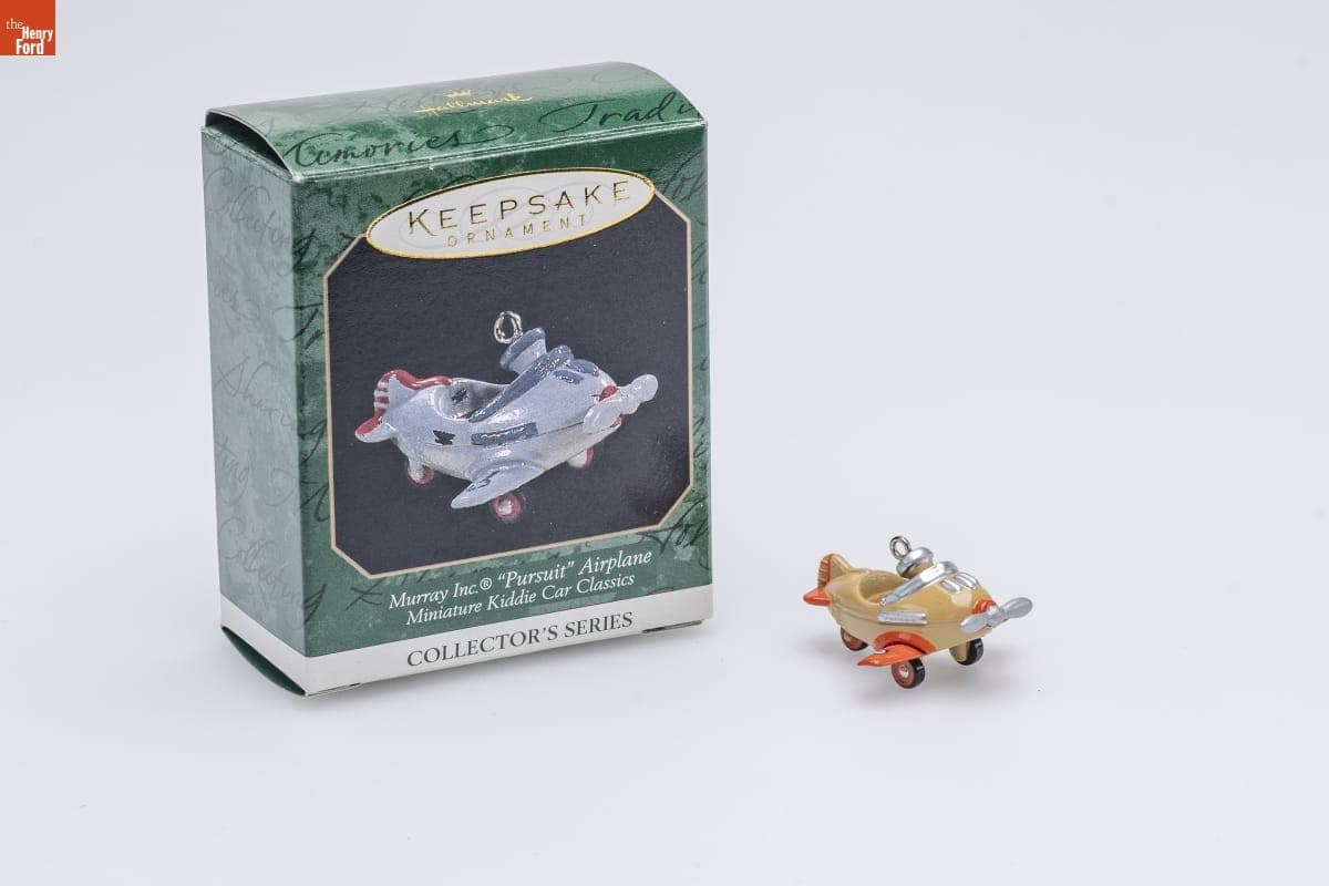 Hallmark "Miniature Kiddie Car Classics Series: Murray Pursuit Airplane" Miniature Christmas Ornament, 1997