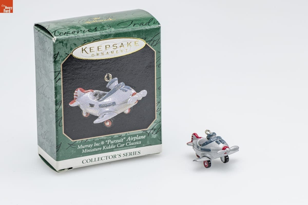 Hallmark "Miniature Kiddie Car Classics Series: Murray Pursuit Airplane" Miniature Christmas Ornament, 1997