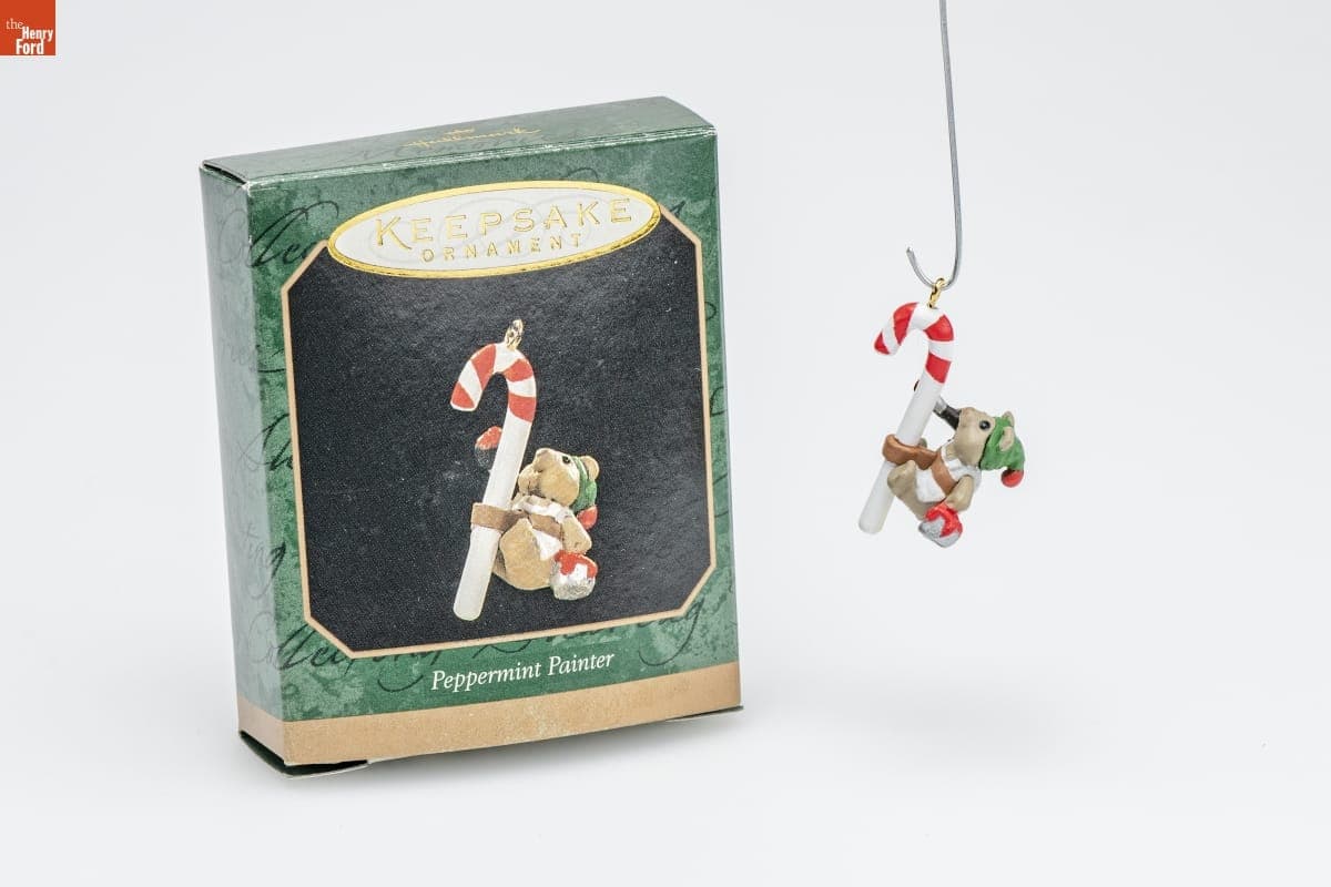 Hallmark "Peppermint Painter" Miniature Christmas Ornament, 1997