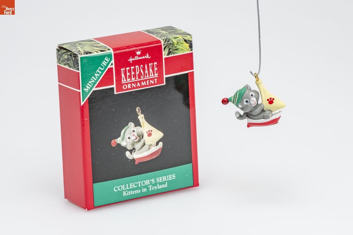 Hallmark "Kittens in Toyland Series" Miniature Christmas Ornament, 1990