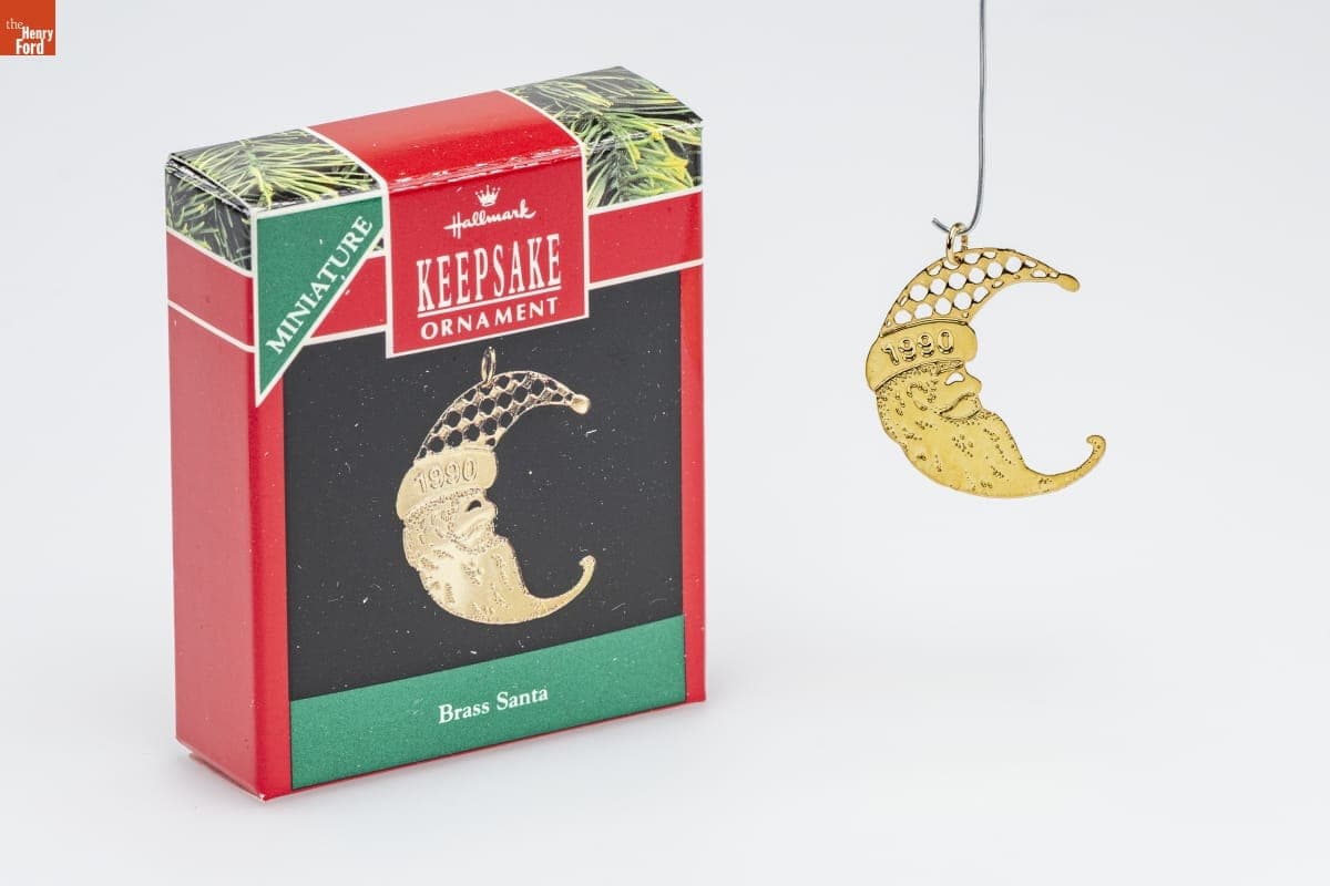 Hallmark "Brass Santa" Miniature Christmas Ornament, 1990