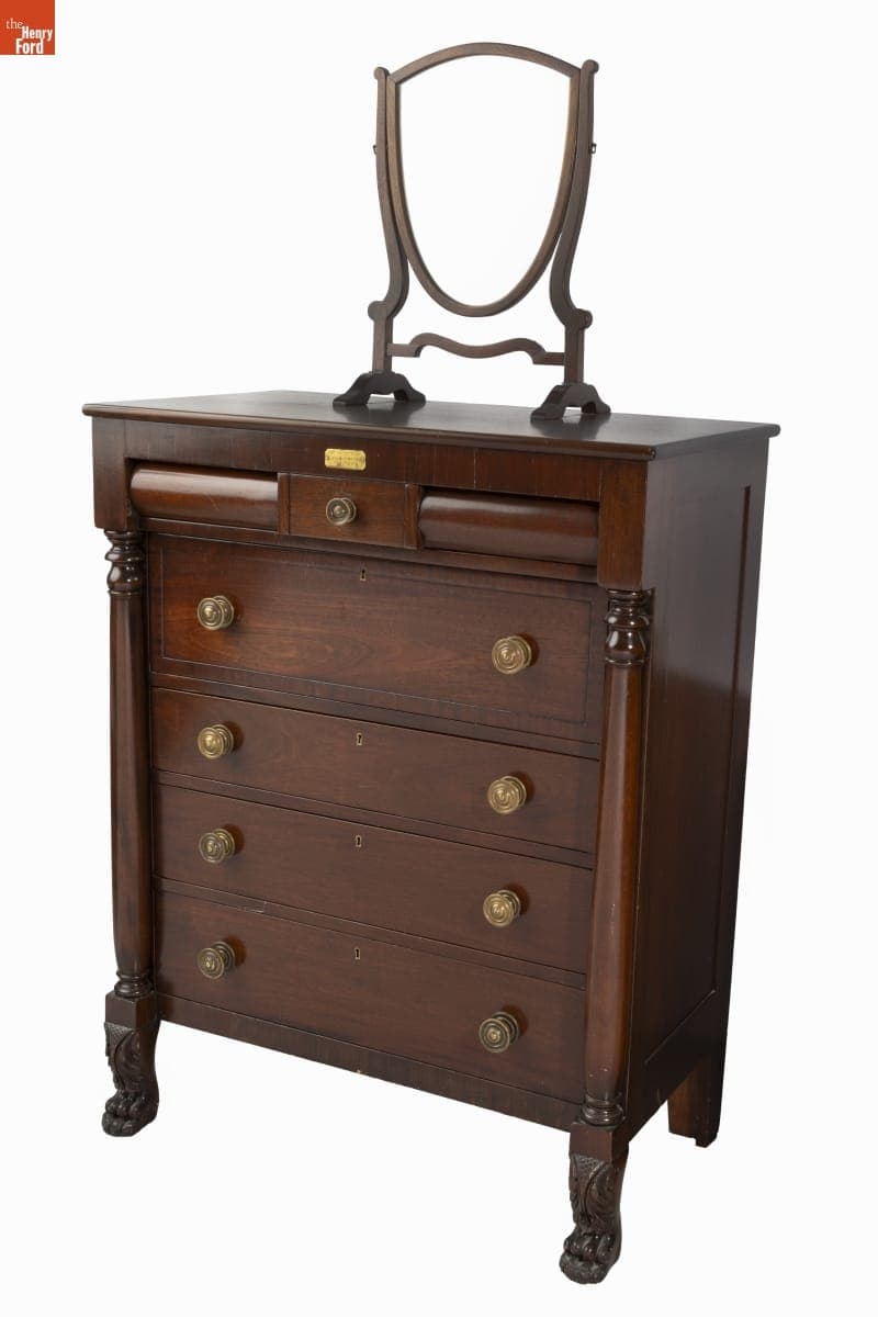 Chest of Drawers with Dressing Glass, Used in the Dearborn Inn's Colonial Homes, 1936