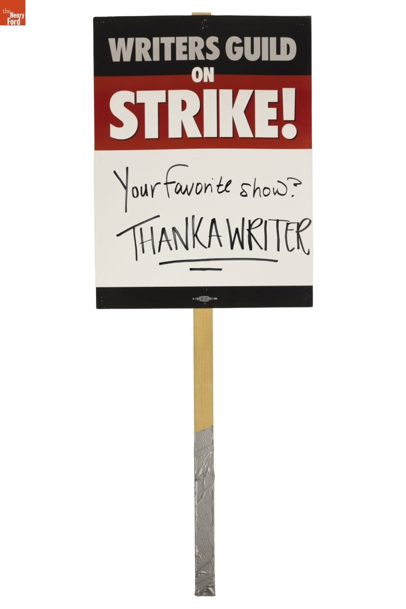 "Writers Guild of America On Strike" Sign, 2023