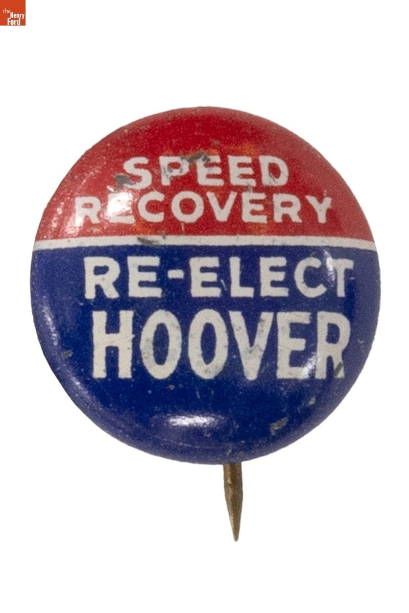 Herbert Hoover Campaign Button, 1932